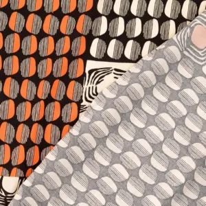 Viscose Poplin Geometrische Orange