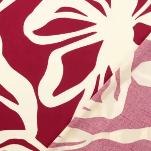 Viscose Poplin bedruckt Geometrische Weinrot