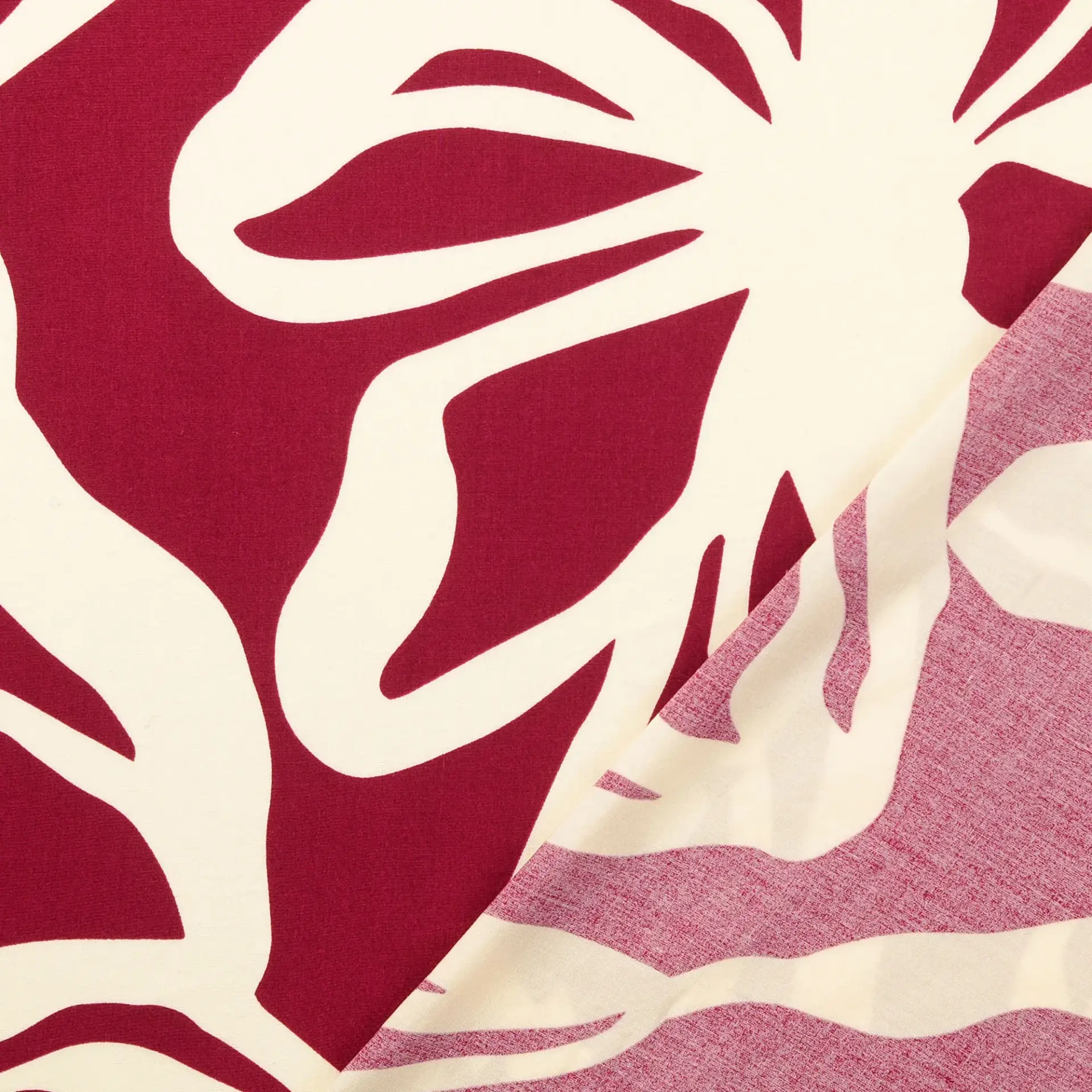 Viscose Poplin bedruckt Geometrische Weinrot